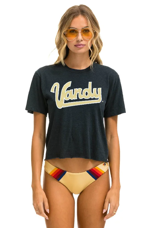 Men’s vivid print top-VANDERBILT BOLT BOYFRIEND TEE - BLACK