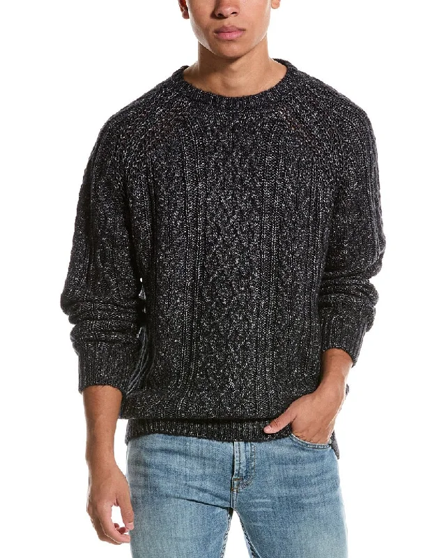 Men’s toasty fleece sweater-WEATHERPROOF VINTAGE Chunky Wool-Blend Sweater