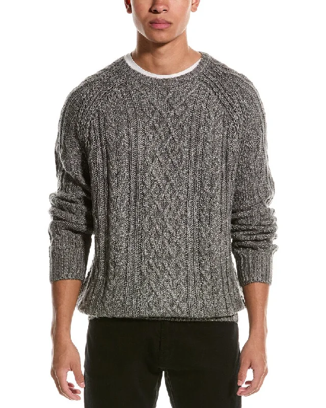 Men’s crisp crew sweater-WEATHERPROOF VINTAGE Chunky Wool-Blend Sweater