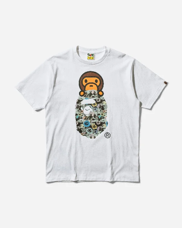 Men’s cool ventilated tee-Men's Floral Camo Milo On Ape Head T-Shirt White