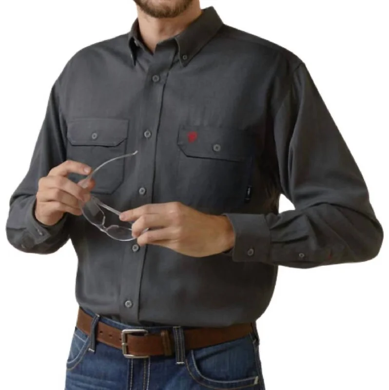 Men’s textured casual shirt-Air Inherent Work Shirt In Charcoal Heather