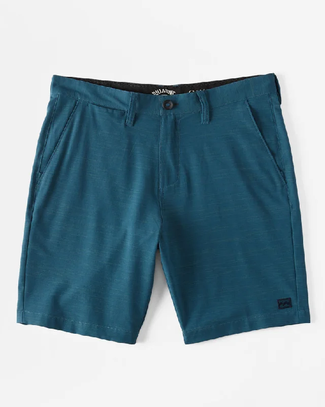 Men’s tough cargo trousers-Billabong Crossfire Slub Mid Shorts-Ocean