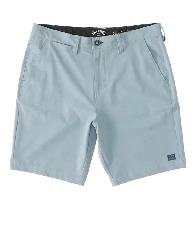 Men’s pure straight pants-Billabong Crossfire Slub Mid Shorts-Washed Blue