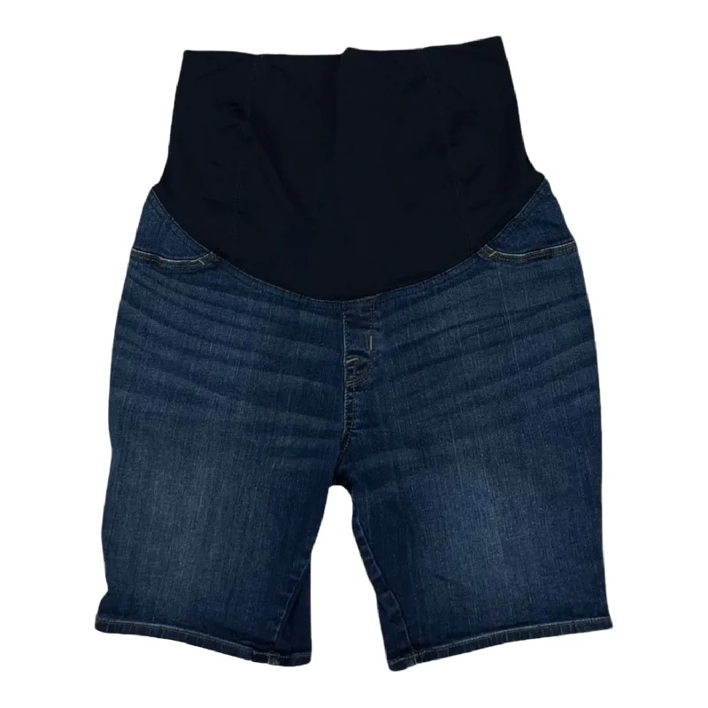 Men’s relaxed straight trousers-BLUE DENIM MAT SHORTS by ISABEL MATERNITY Size:8