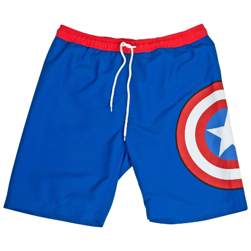 Men’s relaxed dress pants-Captain America Shield Logo Board Shorts