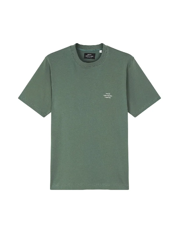 Men’s fast-dry athletic shirt-Cotton Jersey Frode Emb Logo Tee, Duck Green