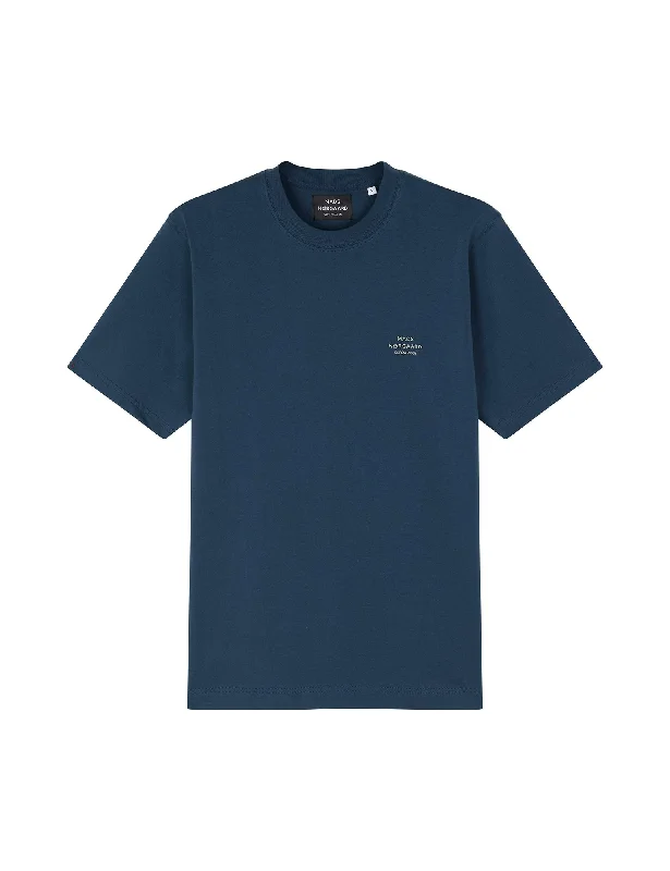 Men’s island short-sleeve top-Cotton Jersey Frode Emb Logo Tee, Midnight Navy