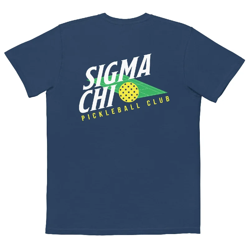 Men’s staple classic top-Drop 002: Sigma Chi Pickleball Pocket T-Shirt by Comfort Colors