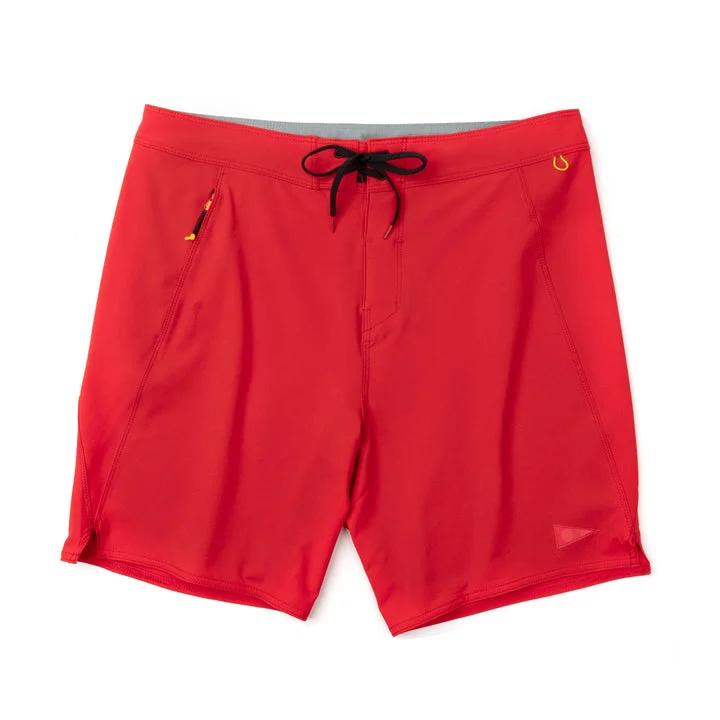 Men’s pure khaki pants-Florence Marine X Standard Issue Boardshorts-Racing Red