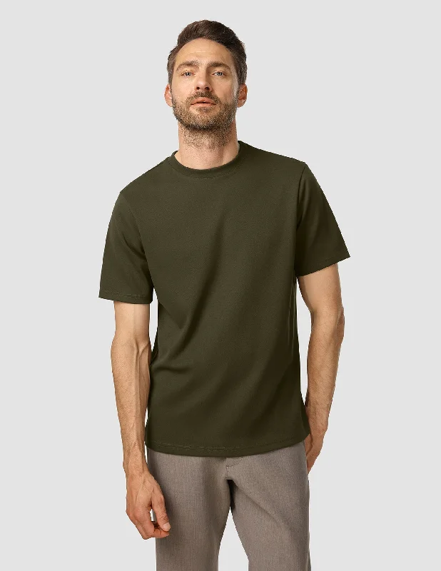 Men’s featherlight modern shirt-Heavy Box Fit T-shirt Nightfall Green