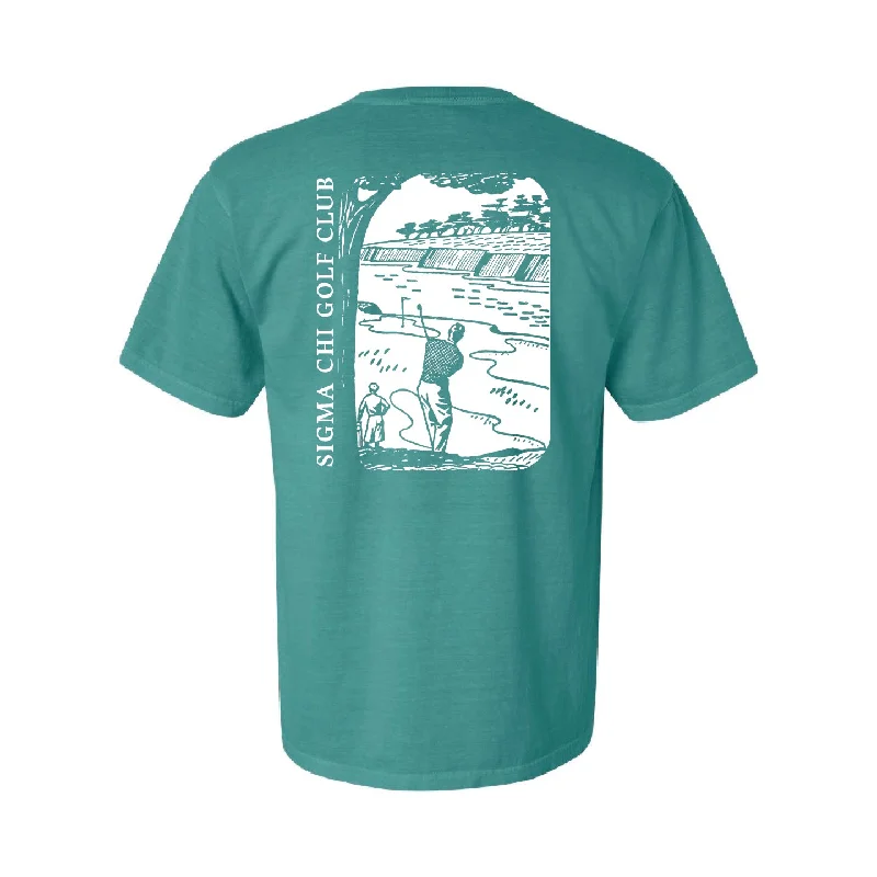 Men’s carefree casual shirt-Sigma Chi Golf Club T-Shirt by Comfort Colors