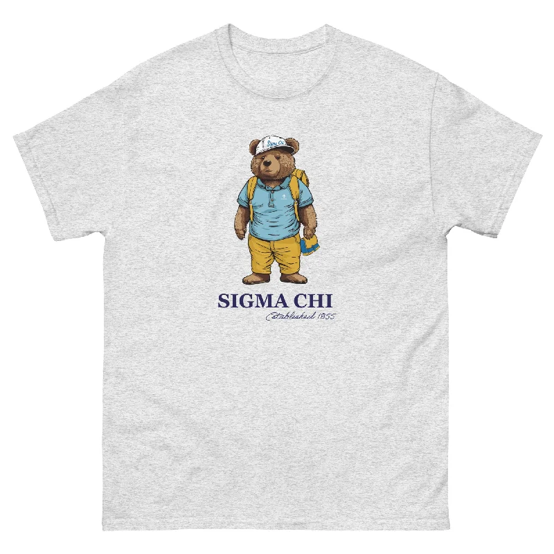 Men’s tough urban top-Sigma Chi Bear T-Shirt Grey