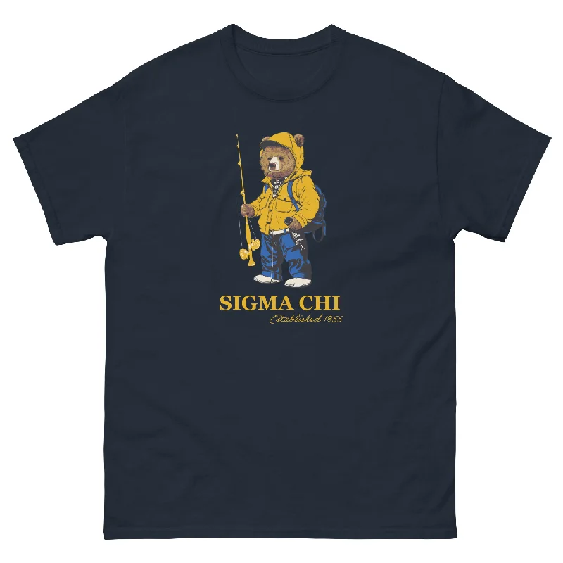 Men’s quirky trendy top-Sigma Chi Bear T-Shirt Navy