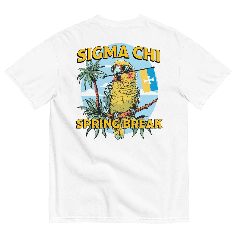 Men’s baggy modern top-Sigma Chi Spring Break T-Shirt by Comfort Colors (2024)