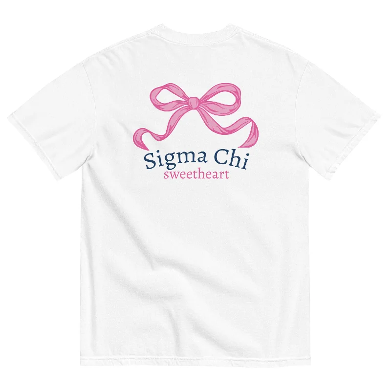 Men’s tight graphic shirt-Sigma Chi Sweetheart Bow T-Shirt