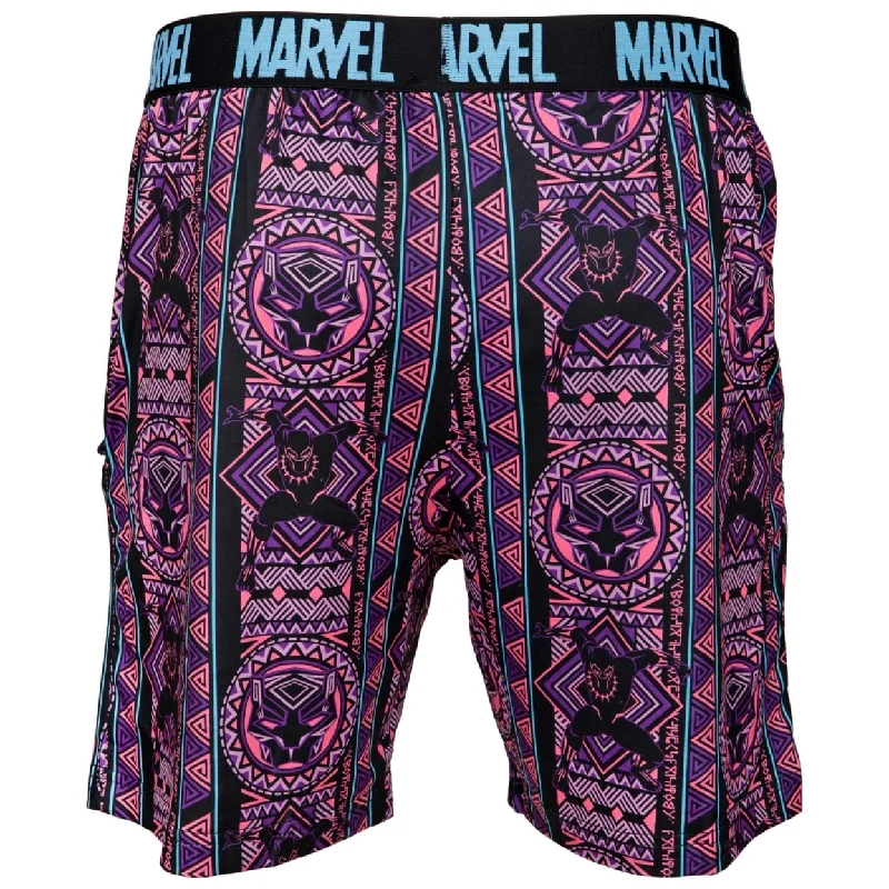 Men’s relaxed chino jeans-Marvel Comics Black Panther Neon Casual Shorts