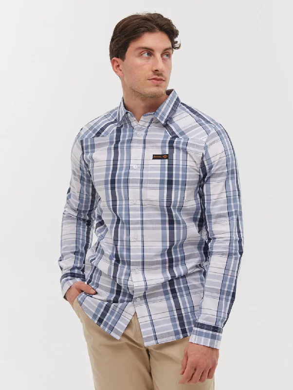 Men’s light casual shirt-Mykos Long Sleeve Check Shirt