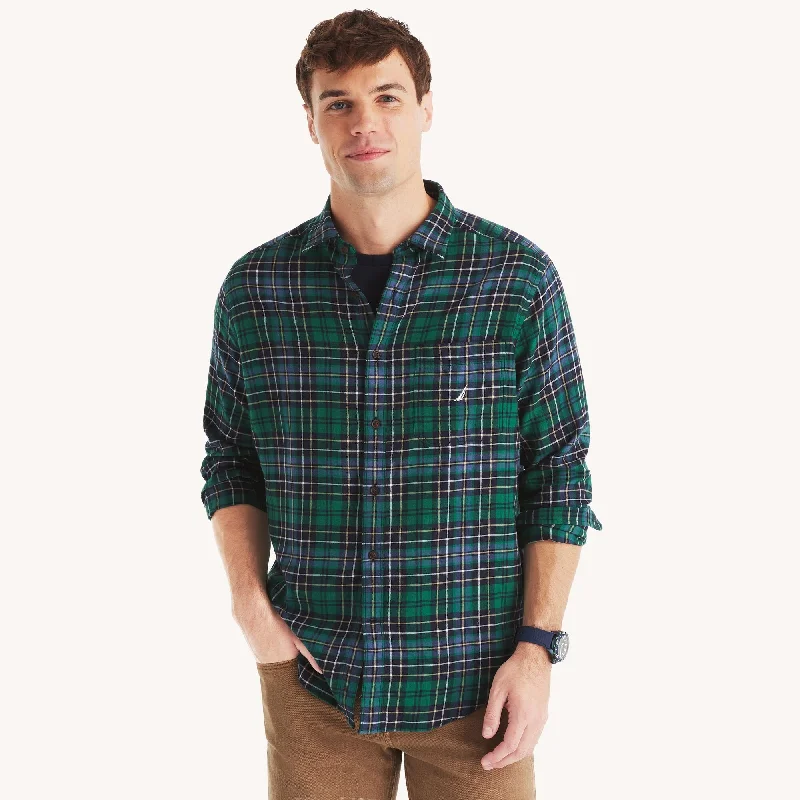 Men’s pristine short-sleeve shirt-Nautica Mens Plaid Shirt