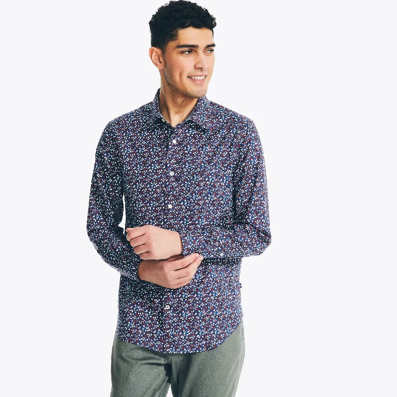 Men’s vivid checked shirt-Nautica Mens Printed Shirt