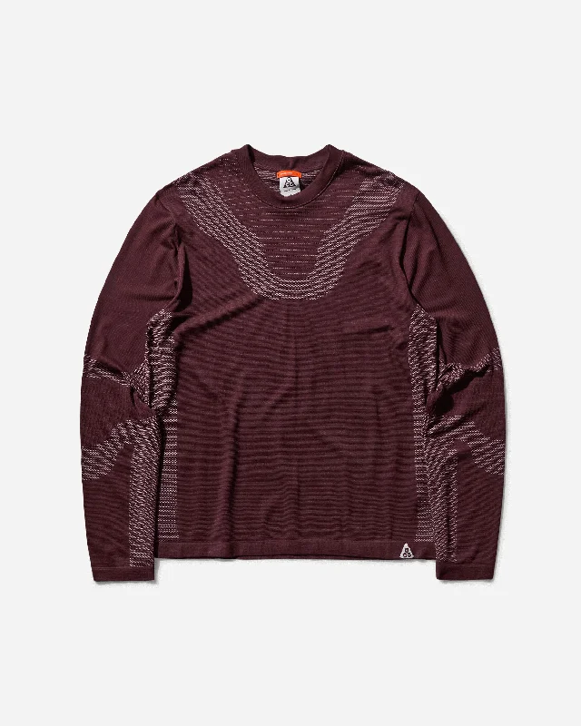 Men’s bold urban shirt-Men's ACG "Delta River" Dri-FIT ADV Longsleeve Base Layer Burgundy Crush