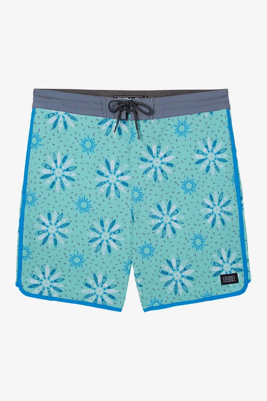 Men’s torn slim trousers-O'Neill Cruzer Scallop 18 Boardshorts-Aqua Wash