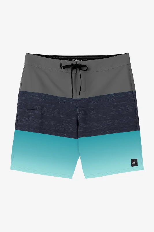 Men’s baggy dress pants-O'Neill Hyperfreak Heat Block 19 Boardshorts-Peacock Blue 2