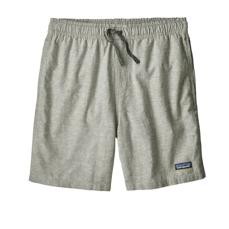 Men’s worn jogger pants-Patagonia Baggies Naturals Shorts-Chambray: Feather Grey