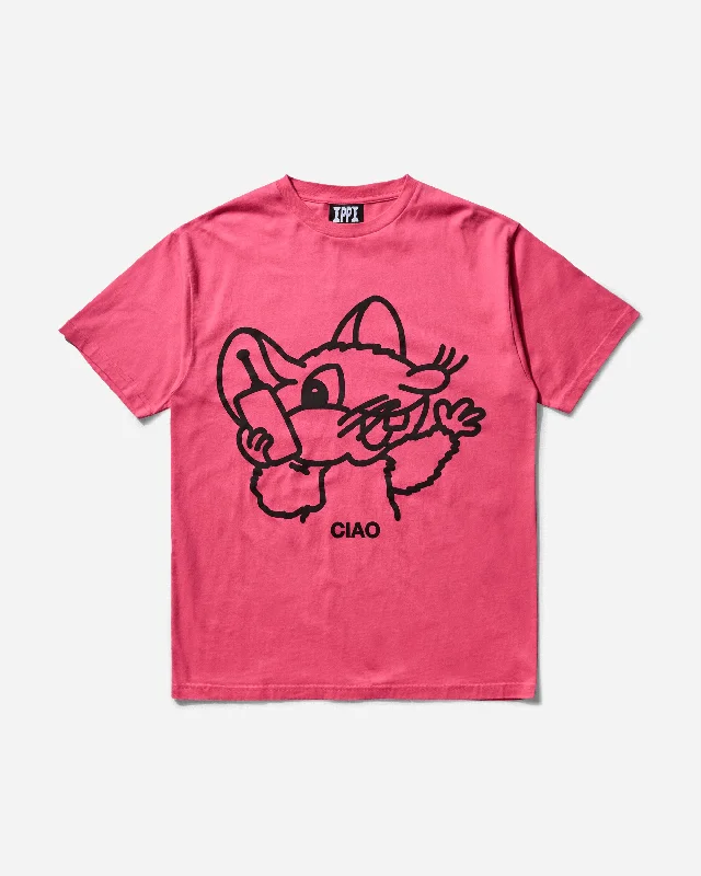 Men’s palm print tee-Men's Ciao Ciao T-Shirt Cherry Pink