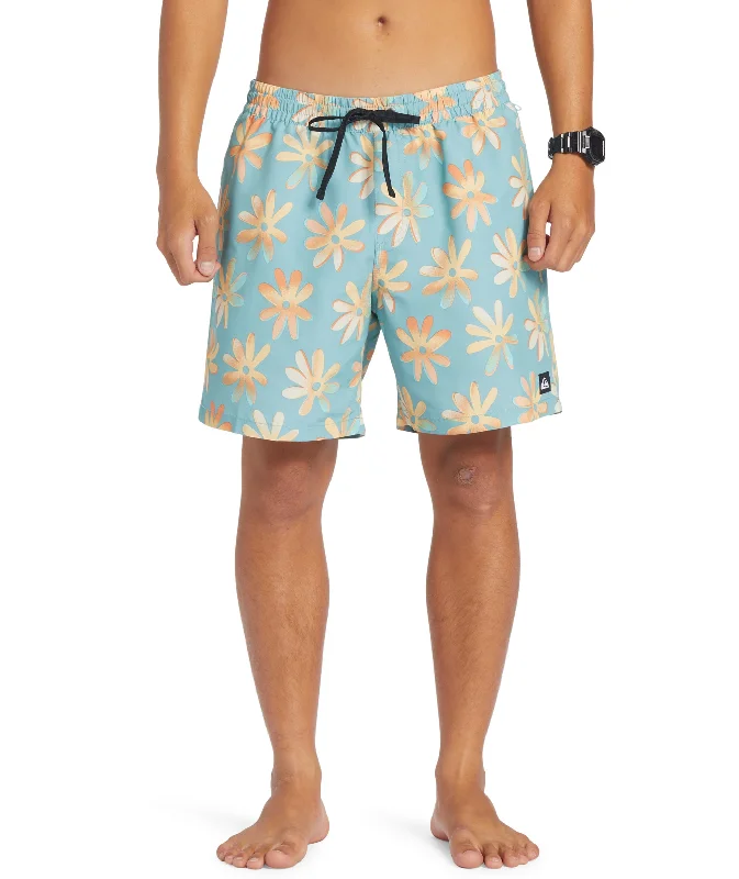 Men’s neat chino pants-Quiksilver Re-Mix Volley 17 Boardshorts-Cameo Blue