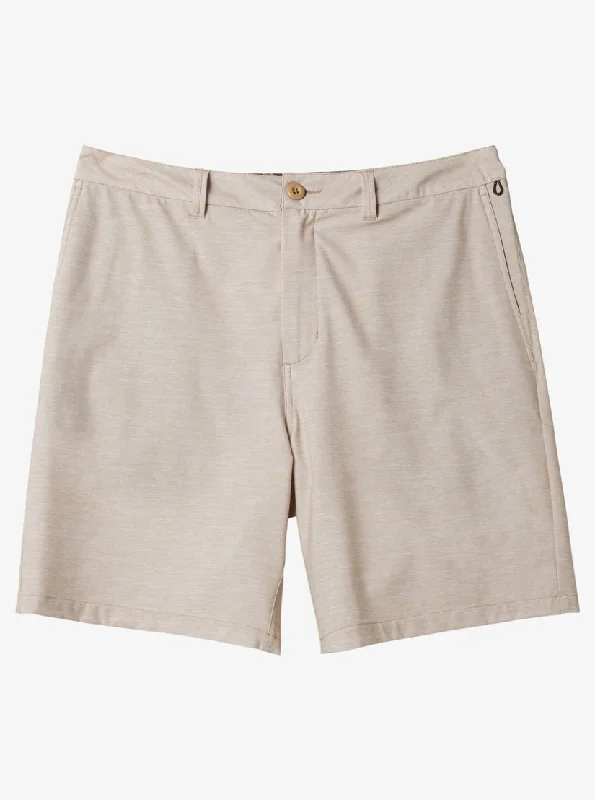 Men’s elastic khaki trousers-Quiksilver Union Heather Amphibian 20 Shorts-Khaki