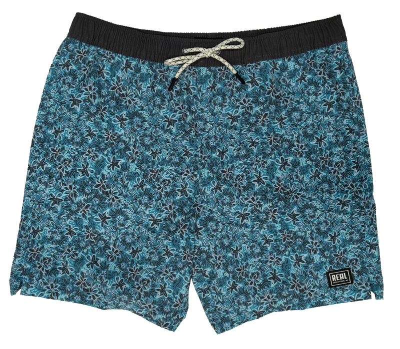 Men’s iconic cargo jeans-REAL Wildflower Boardshorts-Teal