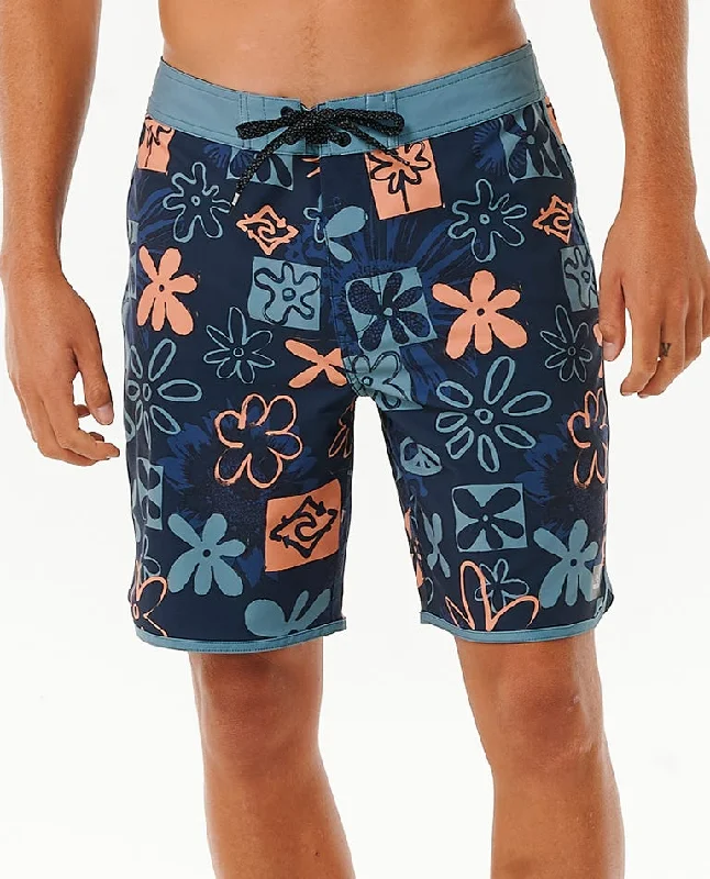 Men’s relaxed black trousers-Rip Curl Mirage Owen SWC Boardshorts-Dark Navy