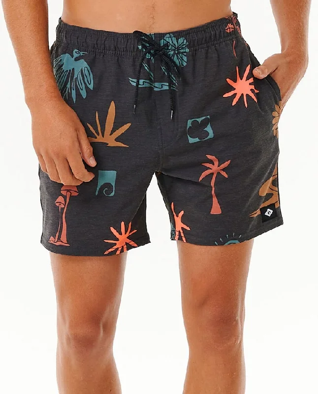 Men’s elastic black pants-Rip Curl Party Pack Volley Boardshorts-Multico