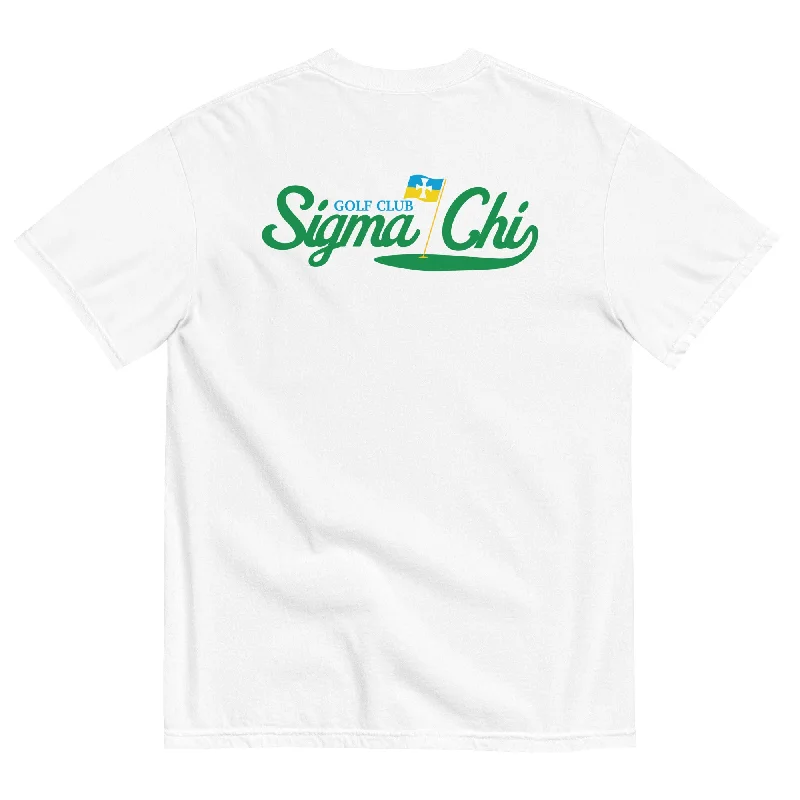 Men’s warm-weather tee-Sigma Chi Golf T-Shirt by Comfort Colors (2023)