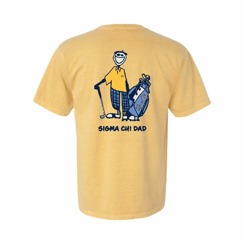 Men’s pure minimalist top-Sigma Chi Golfing Dad Pocket Tee by Comfort Colors