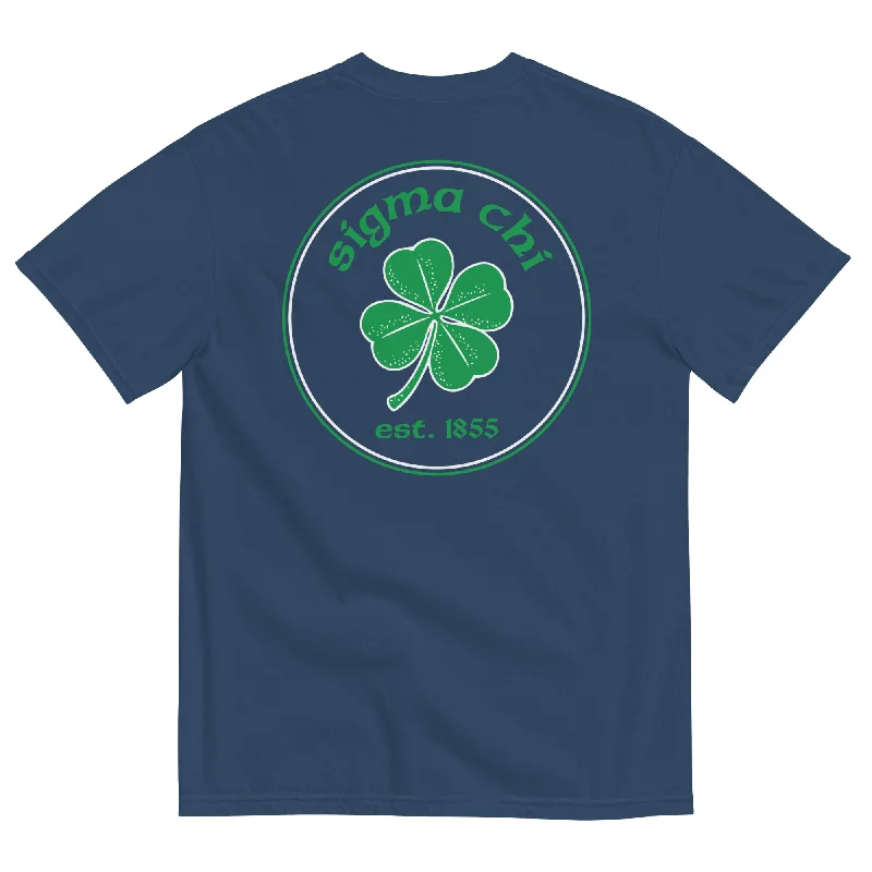 Men’s hot-season tee-Sigma Chi Shamrock T-Shirt by Comfort Colors (2022)