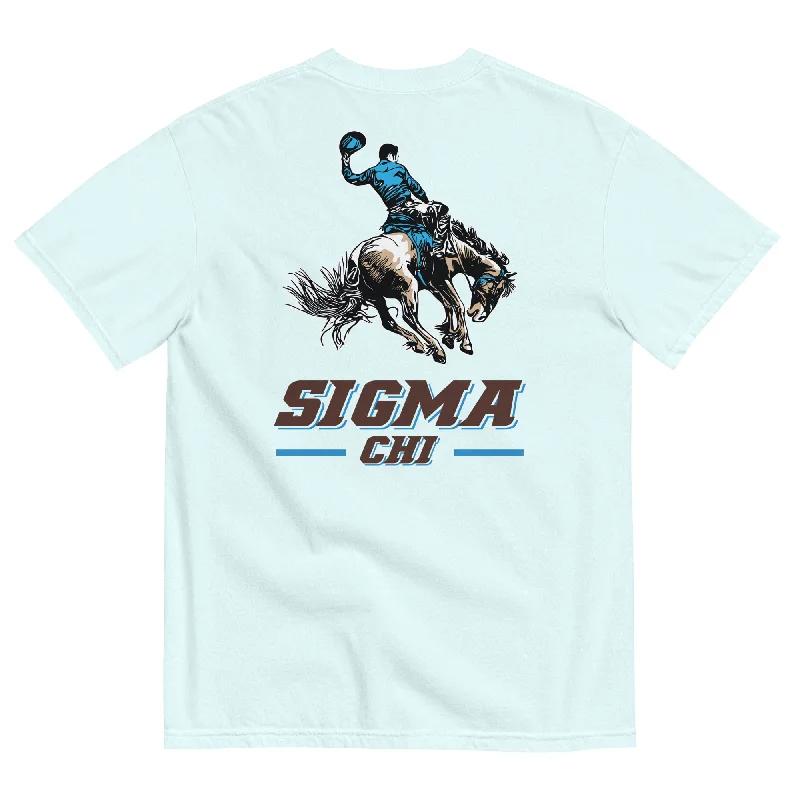 Men’s bold urban shirt-Sigma Chi Western T-Shirt by Comfort Colors (2023)