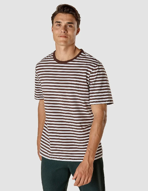 Men’s enduring classic top-Striped Supima T-shirt Box Fit Espresso