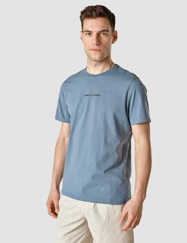 Men’s velvety relaxed shirt-Supima Autograph T-shirt Blue Mirage