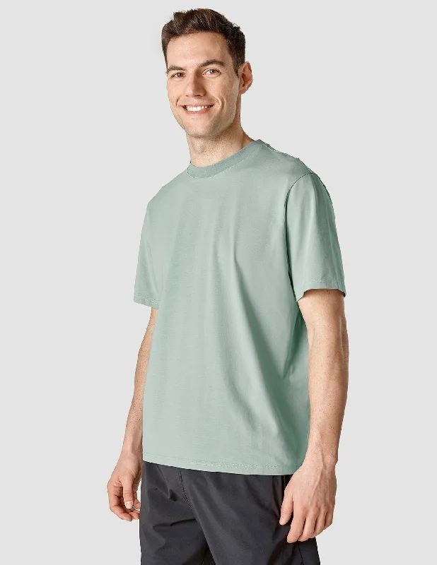 Men’s ultralight short-sleeve-Supima T-shirt Box Fit Calm Green