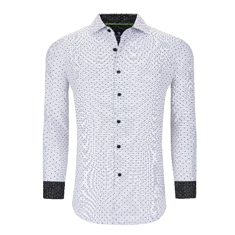 Men’s iconic denim top-Tom Baine Slim Fit Performance Long Sleeve Geometric Button Down