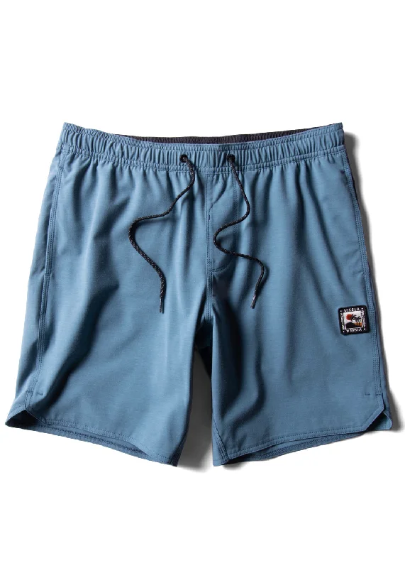 Men’s elastic jogger trousers-Vissla Solid Sets 17.5" Ecolastic Boardshorts-Tidal Blue