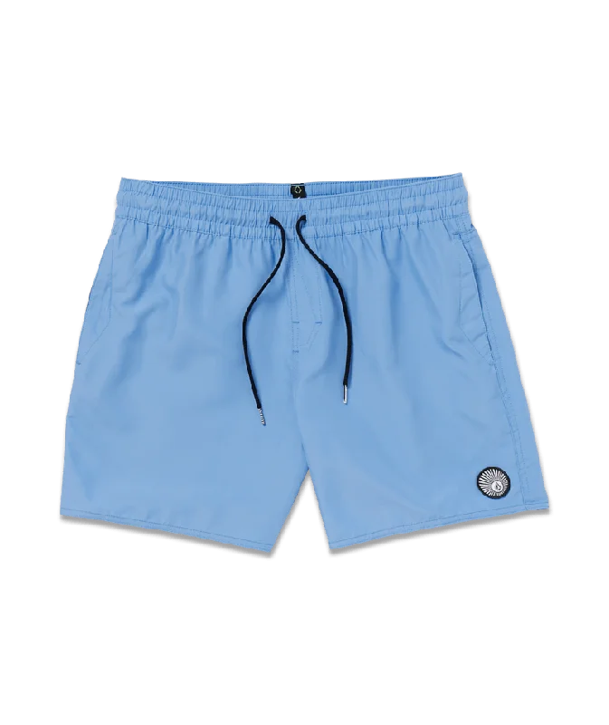 Men’s gritty cargo trousers-Volcom Lido Solid Trunk 16 Boardshorts-Blue Bird