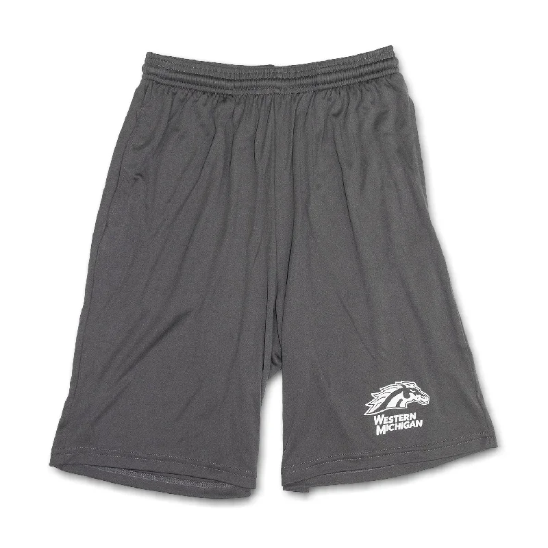 Men’s rich black trousers-Western Michigan Bronco Workout Shorts