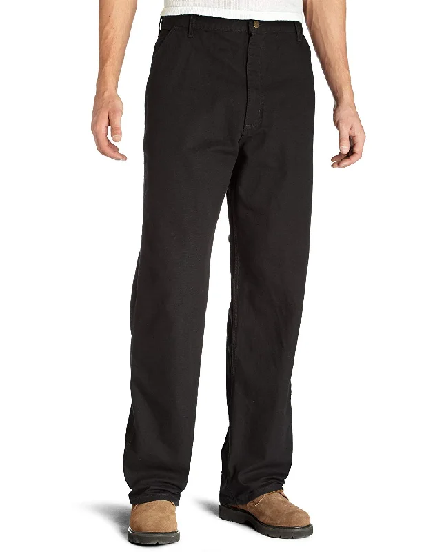 Men’s elastic khaki trousers-Carhartt Men's Washed Duck Work Dungaree Utility Pant