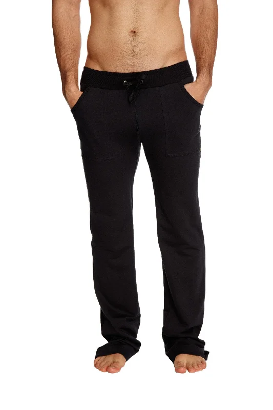 Men’s all-purpose khaki trousers-Eco-Track & Yoga Sweat Pant (Solid Black)