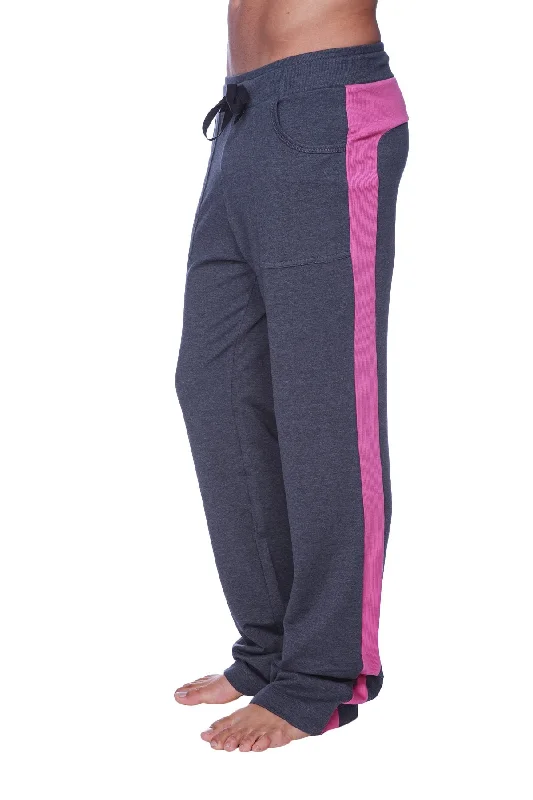 Men’s tight jogger pants-Eco-Track & Yoga Sweat Pant (Charcoal w/Berry)