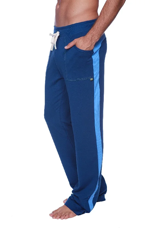 Men’s iconic chino trousers-Eco-Track & Yoga Sweat Pant (Royal Blue w/Ice Blue)