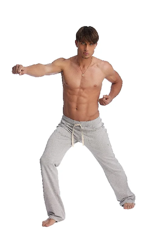 Men’s baggy cargo trousers-Eco-Track & Yoga Sweat Pant (Solid Heather Grey)