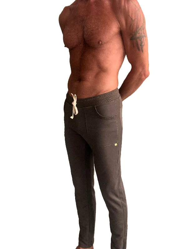 Men’s tight chino pants-Eco-Track & Yoga Sweat Pant (Army Green)